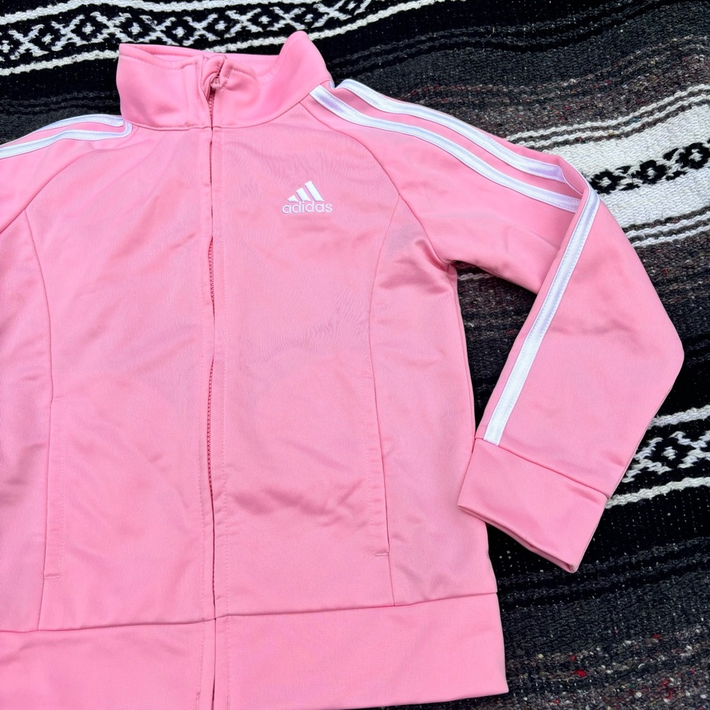 ADIDAS BALLET PINK TRACK JACKET GIRLS SIZE 5 - Picture 3 of 6